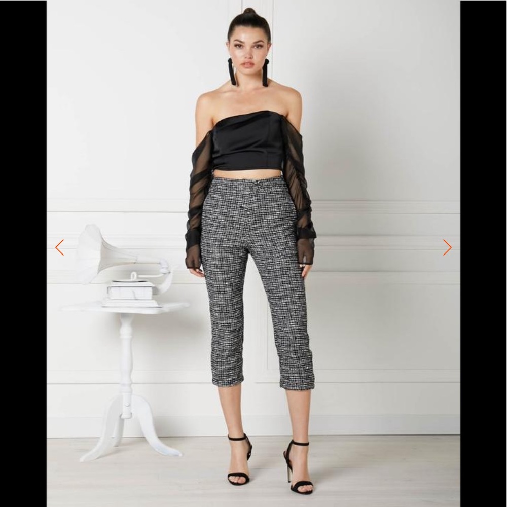 Eggie The Eve Trouser High Waisted Metallic Black - Picture 1 of 8